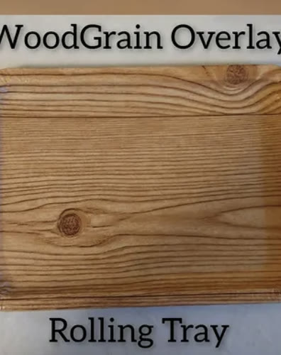 Woodgrain Rolling Tray: Woodgrain overlay print